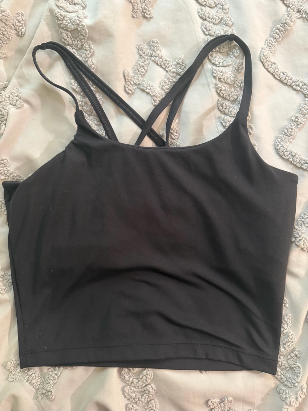 Blogilates Small Black Strappy Cropped Tank Top
